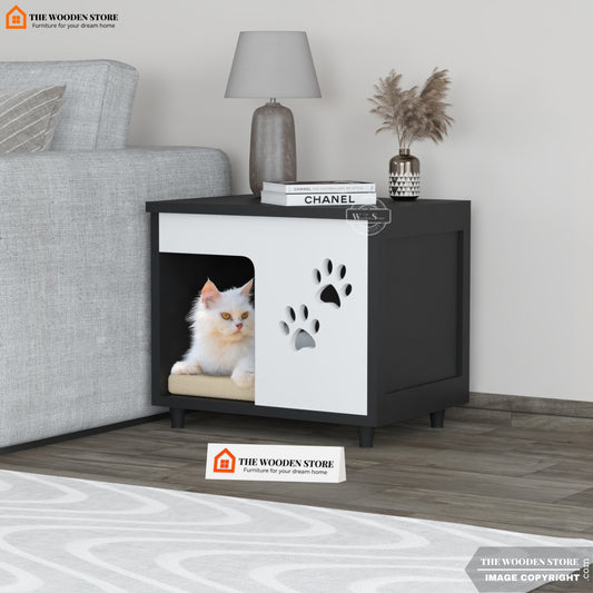 Tenley Wooden Cat House (Dual Finish)