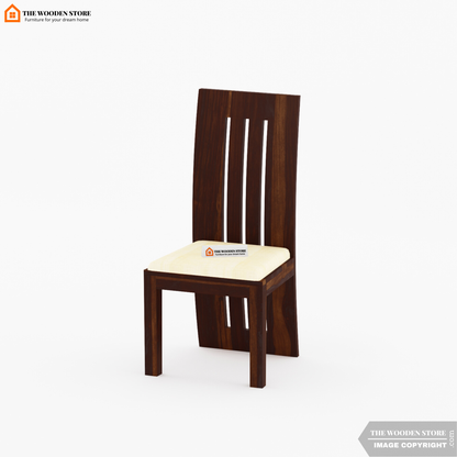Tom Dining Chair With Fabric - Set of 2 (Walnut Finish)