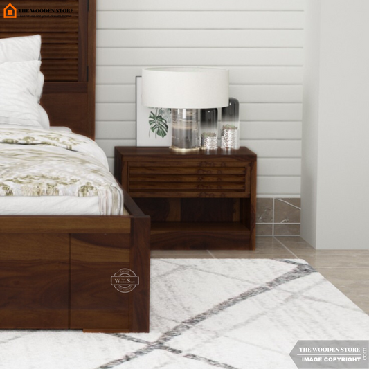 Franklin Bedside Table (Walnut Finish)