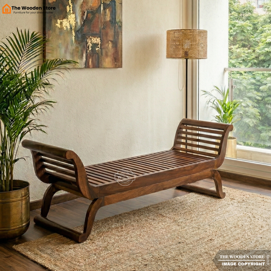 Krishna Recamier Without Upholstery (Honey Finish)