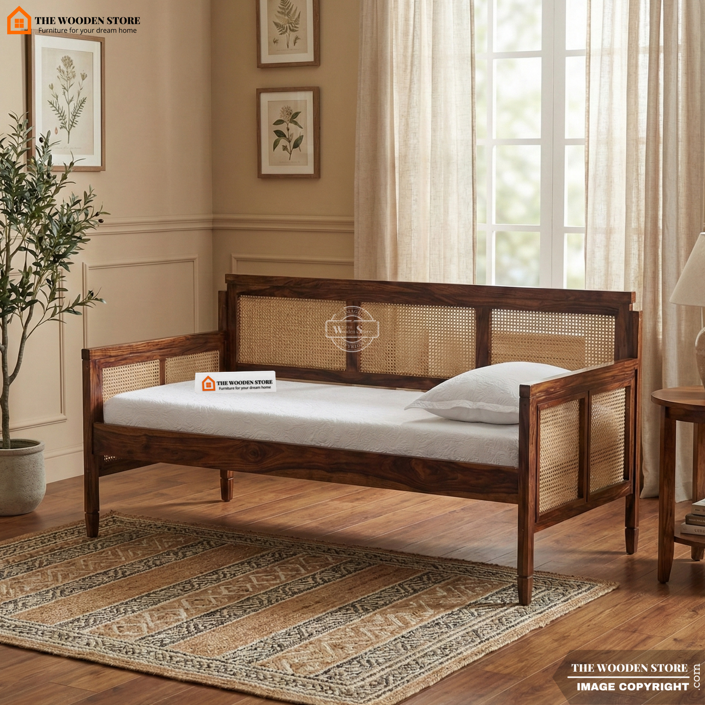 Stanton Divan with Mattress (Honey Finish)