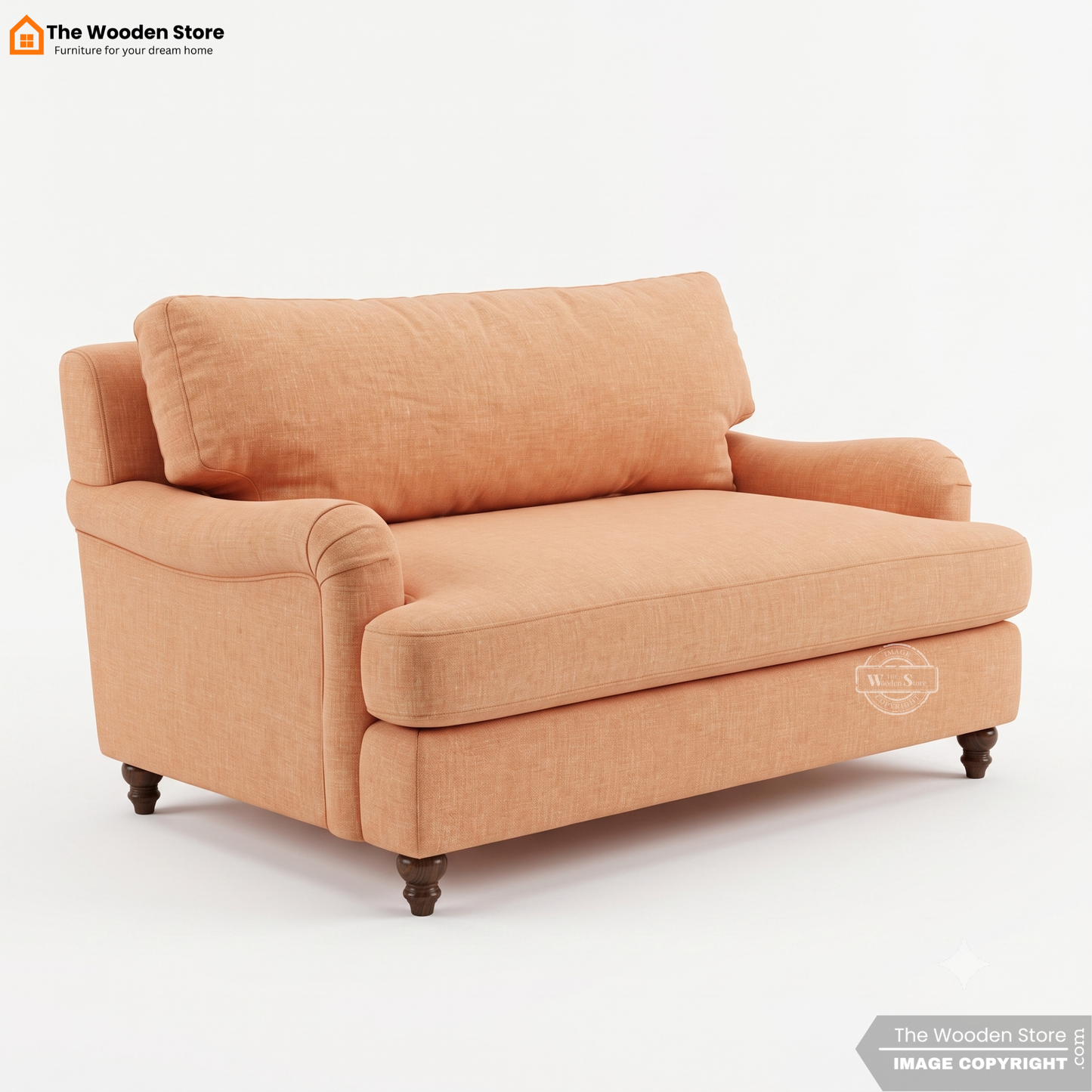 Aurelia Loveseat Fabric Sofa (Peach Beige)