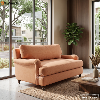 Aurelia Loveseat Fabric Sofa (Peach Beige)