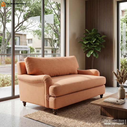 Aurelia Loveseat Fabric Sofa (Peach Beige)